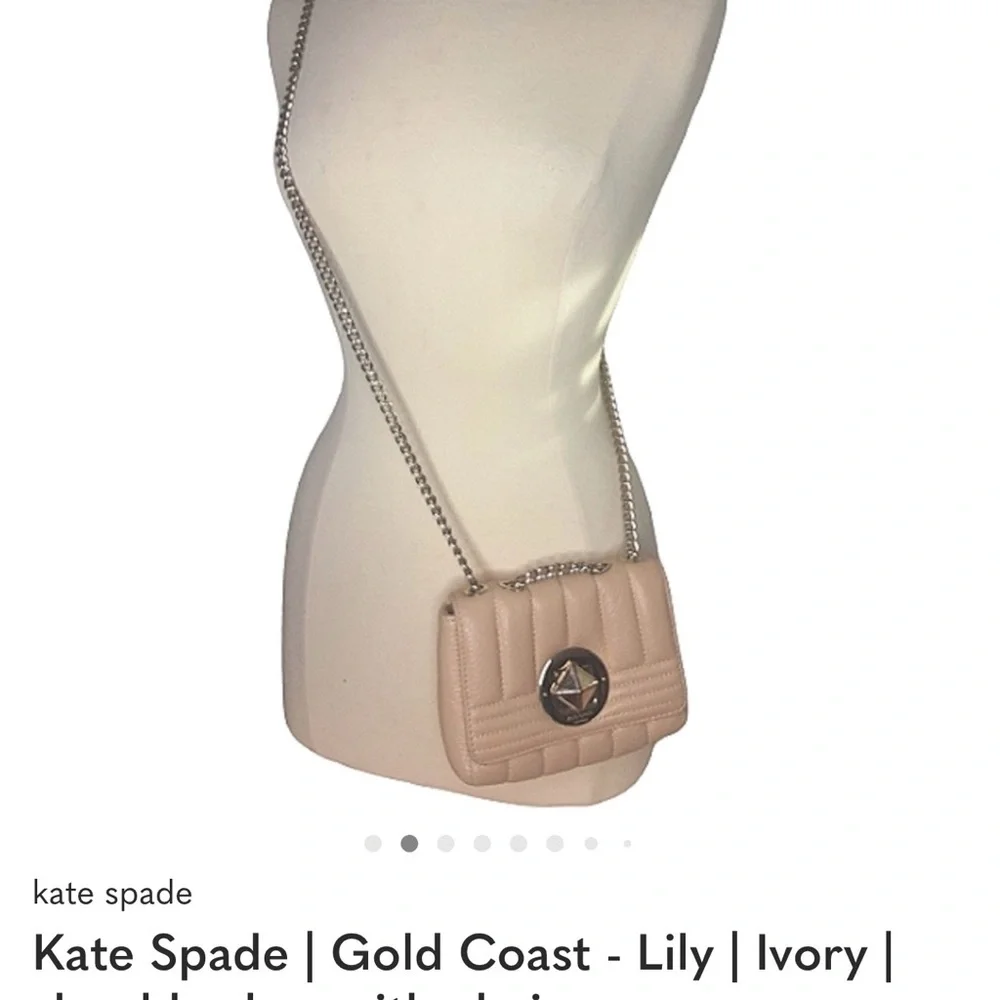 Kate Spade Elegant White Off Leather Chain Bag